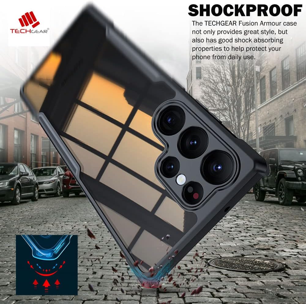[Fusion Armour] Premium Hybrid Tough Rugged Protective Bumper Case Heavy Duty Protection with Clear Back For Samsung Galaxy S24 Ultra