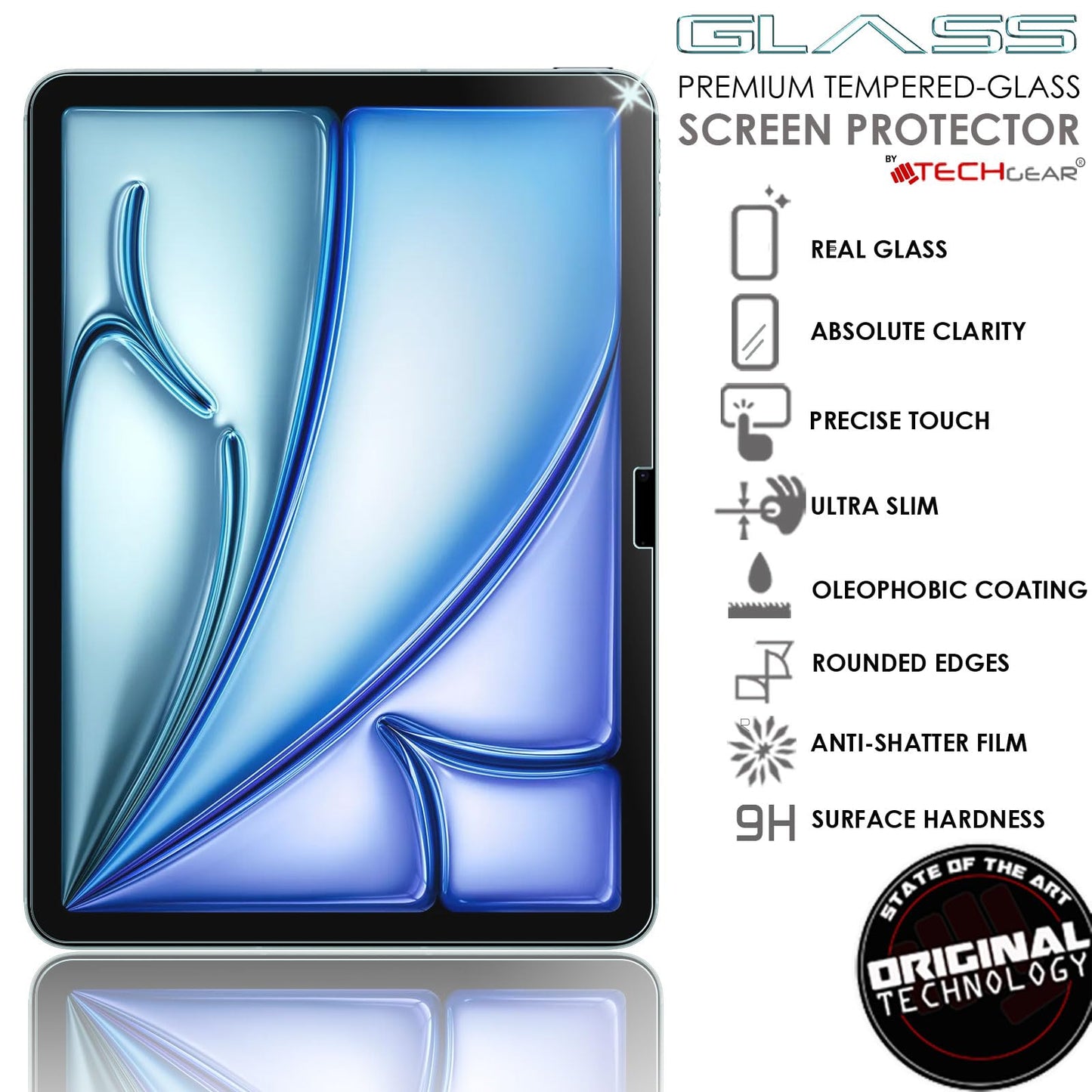 Apple iPad Air 11 Inch 2025 / 2024, 7th & 6th Generation Tempered Glass Screen Protector