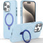 Premium Liquid Silicone Shockproof Anti-Scratch Magnetic Kickstand Case, Soft Microfibre Lining, Compatible with MagSafe Case for iPhone 15 Pro 6.1"