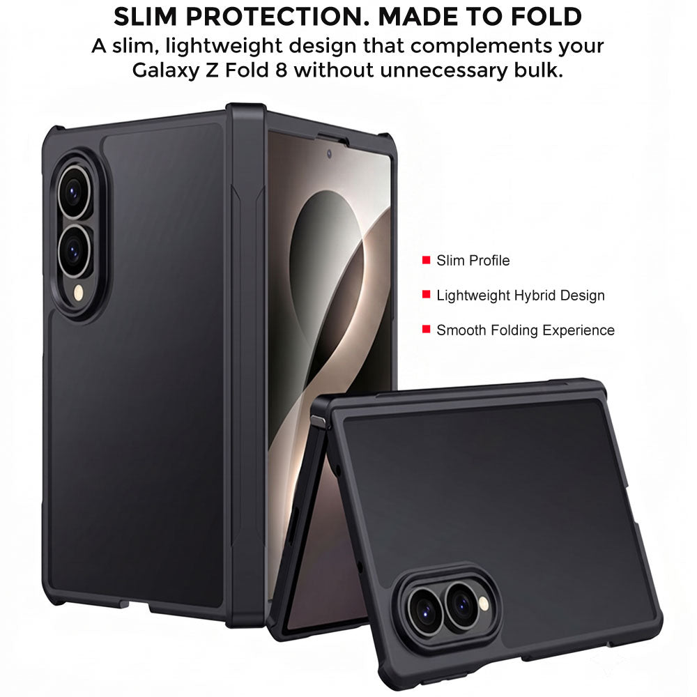 TECHGEAR Tough Case for Samsung Galaxy Z Fold 8 with Built-In Tempered Glass Screen Protector, Shockproof, Hinge Protection & Clear Back