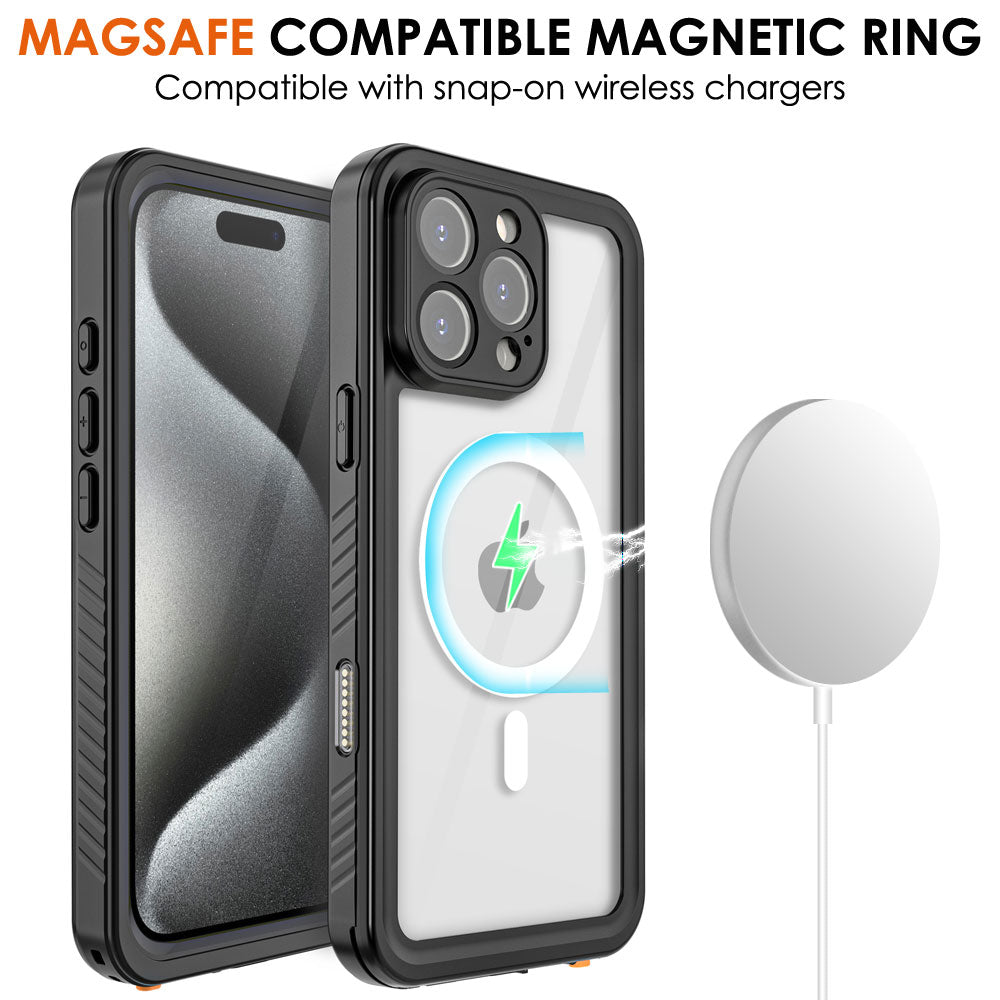 TECHGEAR Waterproof MagSafe Charging Case for iPhone 16 Pro 6.3" – IP68 Shockproof 360° Full Body Sealed Cover with Built-In Screen Protector