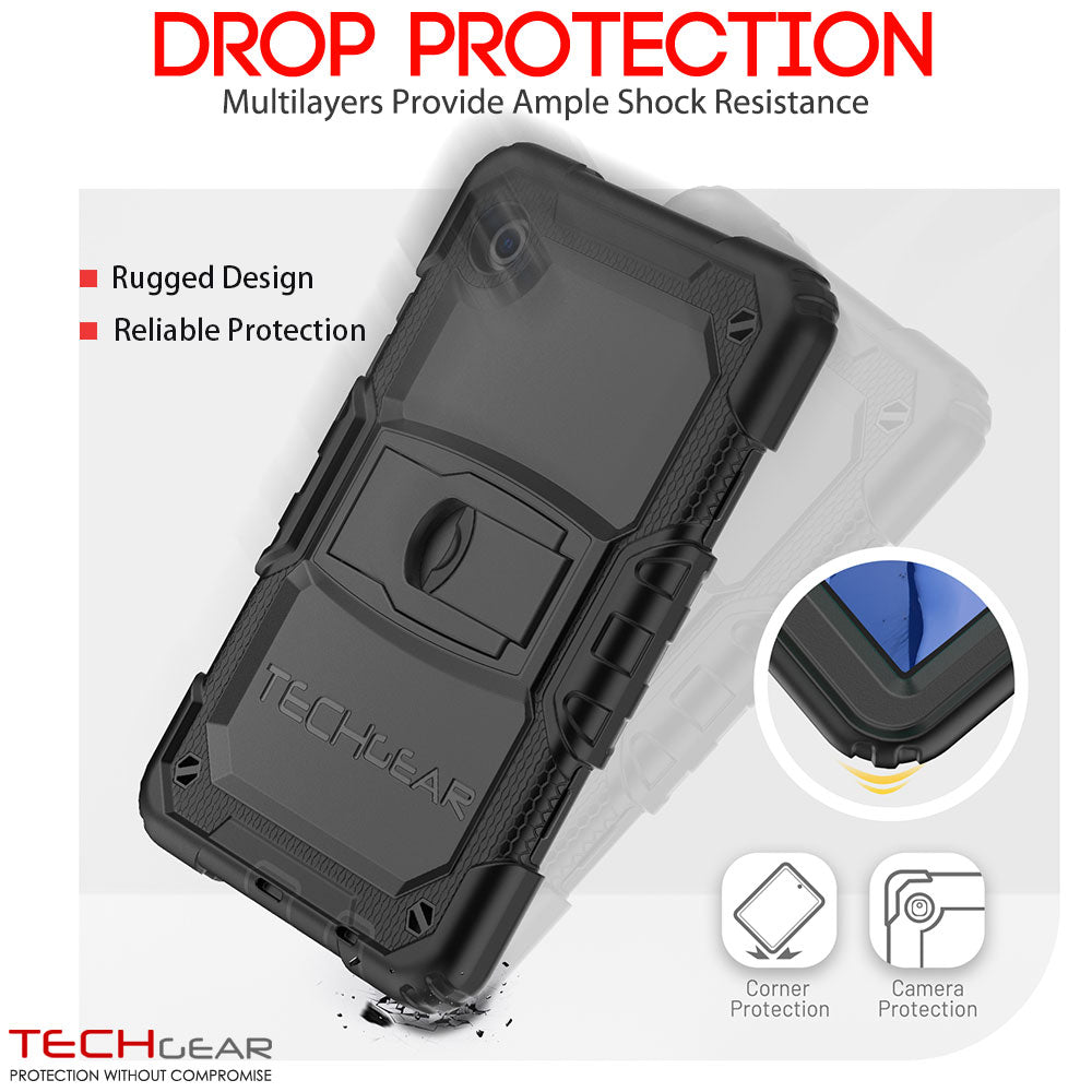 TECHGEAR ArmourSHIELD Case for Samsung Galaxy Tab A11 8.7" (SM-X130/X133/X135) – Tough Rugged Full Body Case with Screen Protector & Kickstand