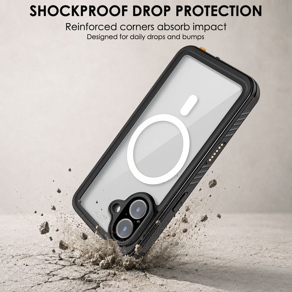 TECHGEAR Waterproof MagSafe Charging Case for iPhone 17 6.3" – IP68 Shockproof 360° Full Body Sealed Cover with Built-In Screen Protector