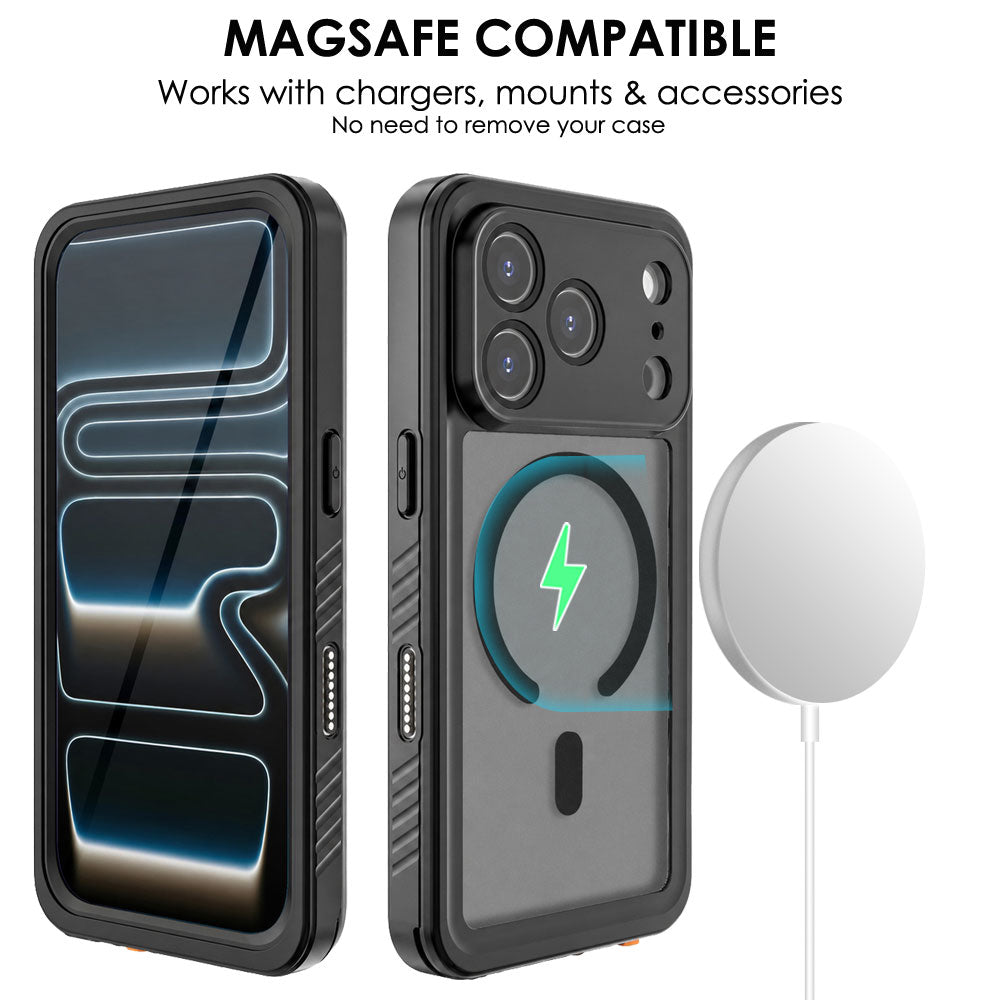 TECHGEAR Waterproof MagSafe Charging Case for iPhone 17 Pro 6.3" – IP68 Shockproof 360° Full Body Sealed Cover with Built-In Screen Protector