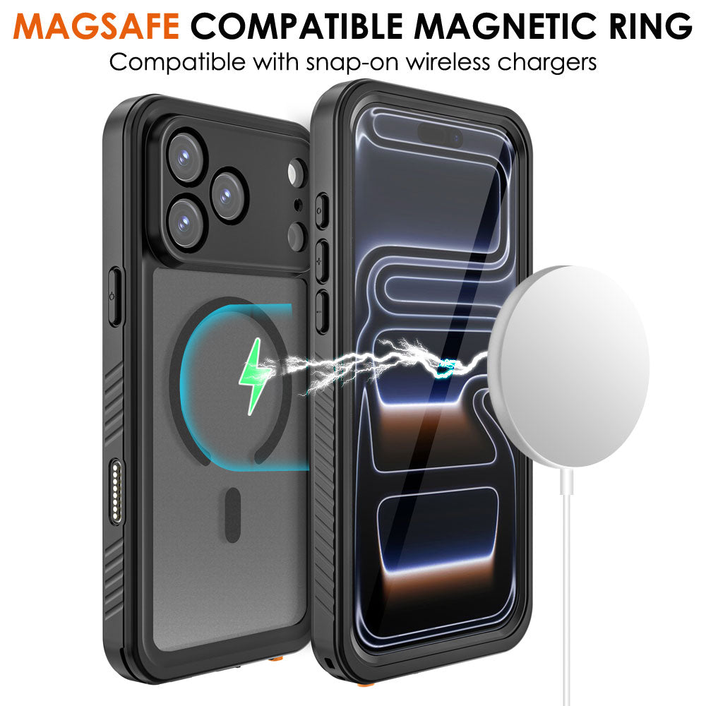 TECHGEAR Waterproof MagSafe Charging Case for iPhone 17 Pro 6.3" – IP68 Shockproof 360° Full Body Sealed Cover with Built-In Screen Protector