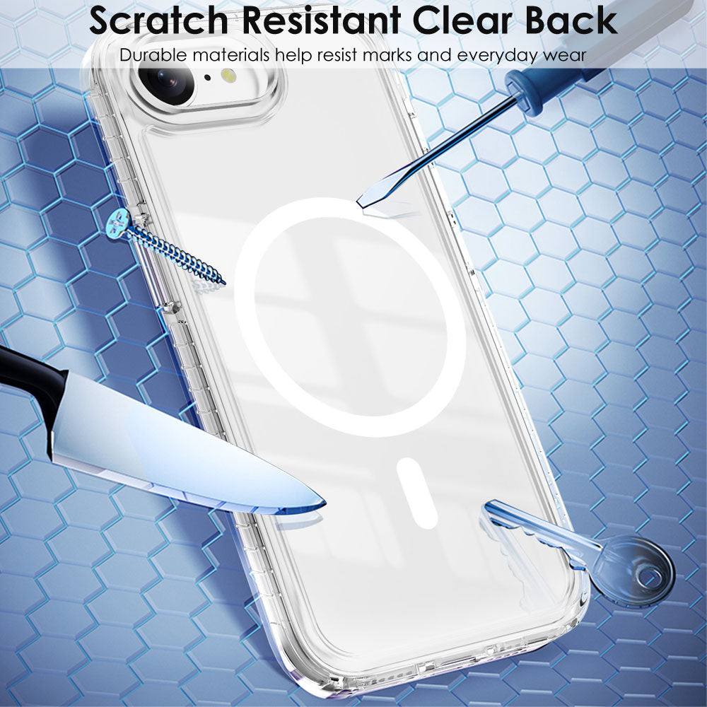 TECHGEAR Clear Magnetic Case for iPhone 17e / iPhone 16e - MagSafe Compatible Shockproof Hybrid Phone Case with Hard Clear Back, TPU Bumper and Slim Transparent Protection