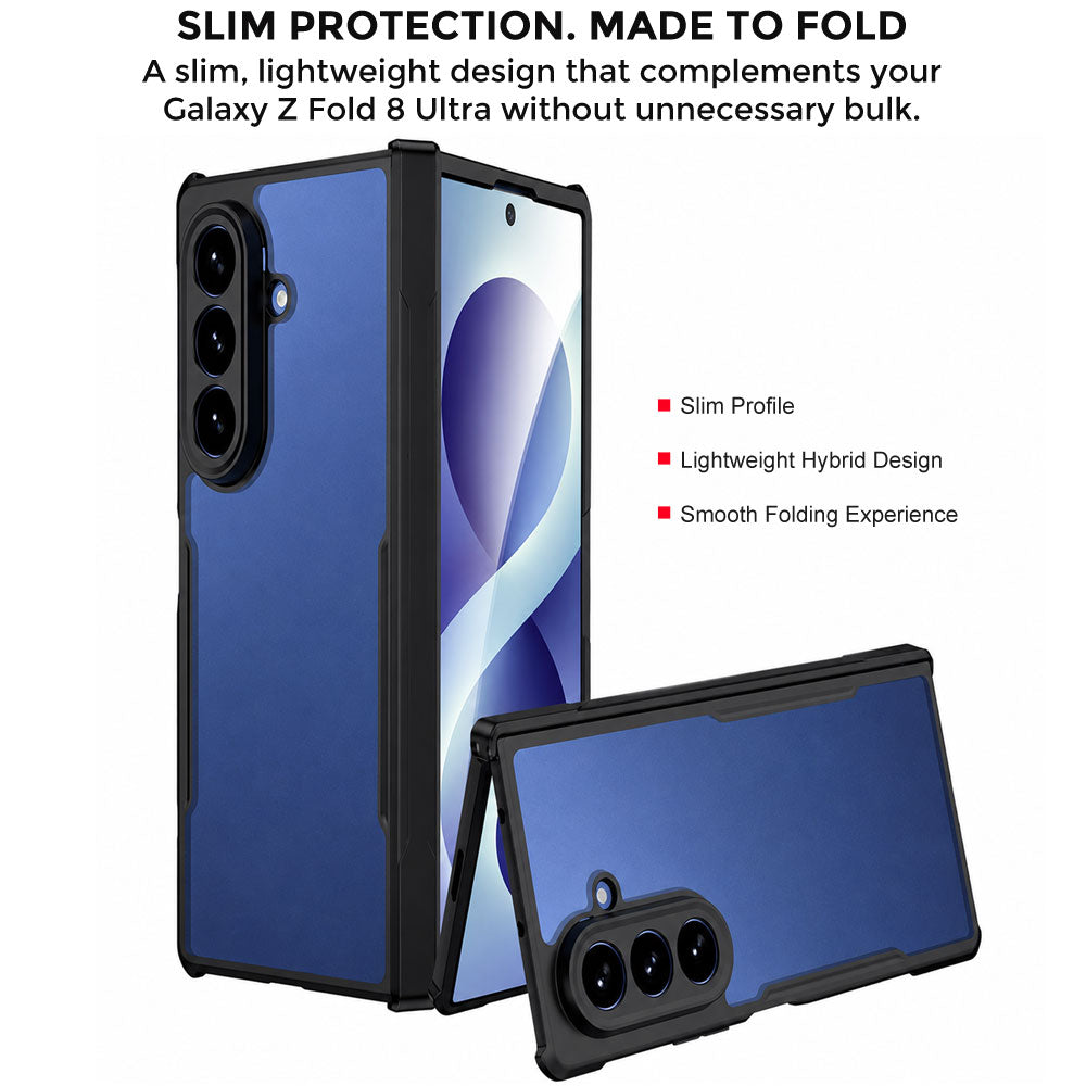 TECHGEAR Tough Case for Samsung Galaxy Z Fold 8 Ultra with Built-In Tempered Glass Screen Protector, Shockproof, Hinge Protection & Clear Back