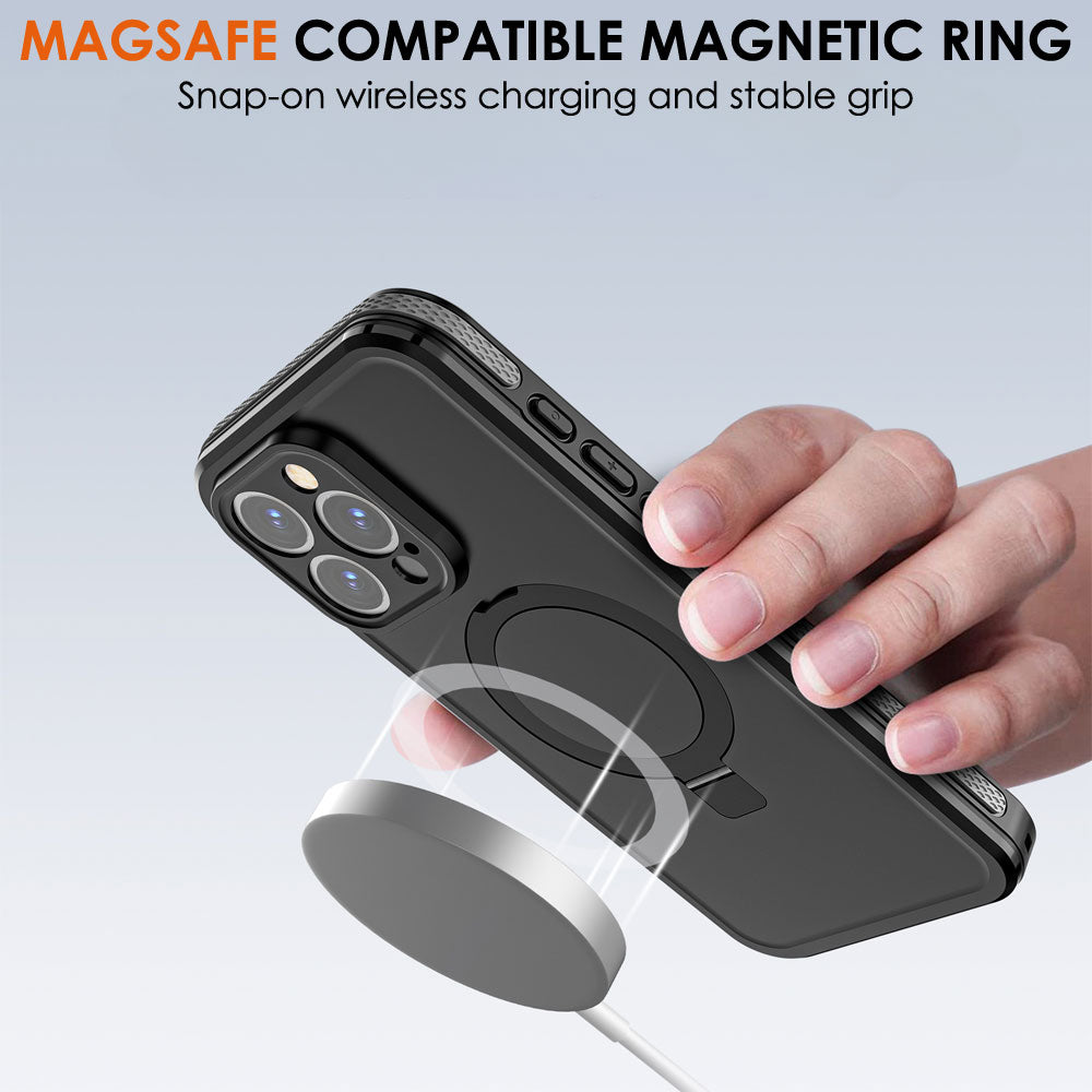 TECHGEAR Waterproof Magnetic Stand Case for iPhone 15 Pro Max 6.7" – IP68 Shockproof MagSafe Compatible Cover