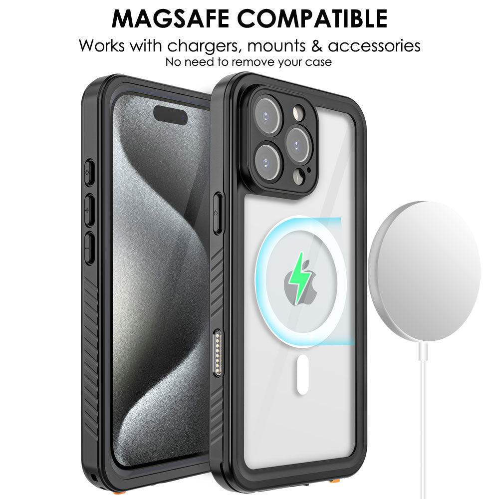 TECHGEAR Waterproof MagSafe Charging Case for iPhone 16 Pro Max 6.9" – IP68 Shockproof 360° Full Body Sealed Cover with Built-In Screen Protector
