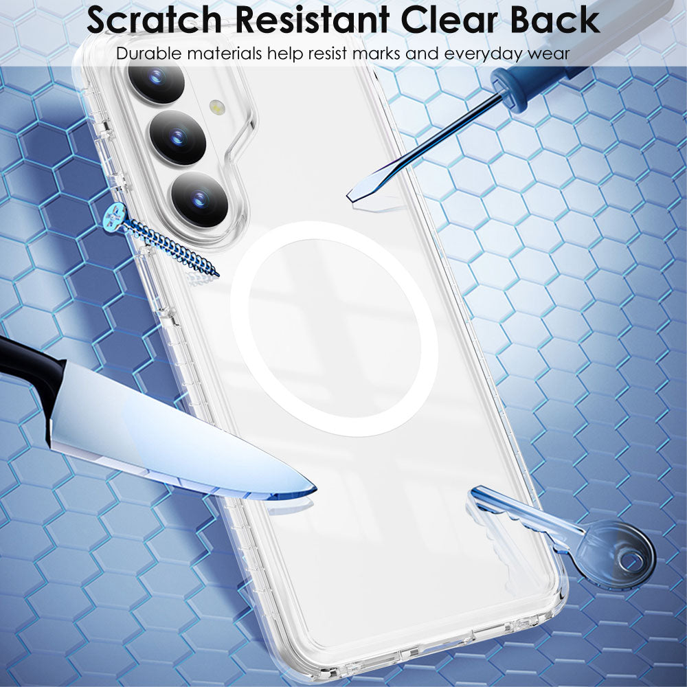 TECHGEAR Clear Magnetic Case for Samsung Galaxy S26 Plus – Slim Transparent Shockproof Cover with MagSafe Compatible Wireless Charging