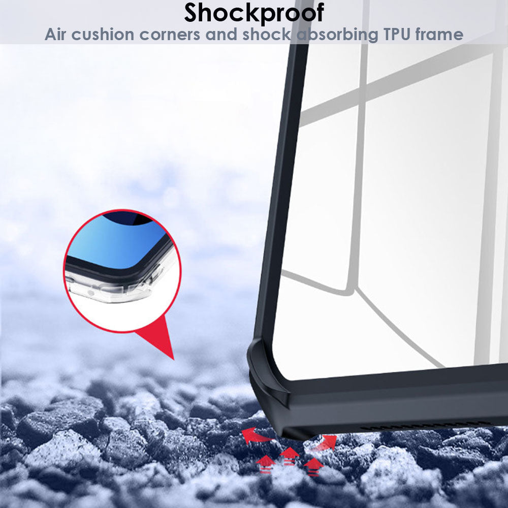 TECHGEAR Tough Case for iPad Air 13-inch (2026 M4 / 2025 M3 / 2024 M2) & iPad Pro 12.9 (3rd–6th Gen 2018–2022) Slim Rugged Shockproof Case with Stand – Clear Back Protective Tablet Cover