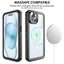 TECHGEAR Waterproof MagSafe Charging Case for iPhone 15 6.1" – IP68 Shockproof 360° Full Body Sealed Cover with Built-In Screen Protector