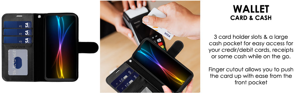 [Leather Wallet Case] Protective Cover with Cash & Card Holder, Stand and Wrist Strap For Samsung XCover 7 Pro 5G