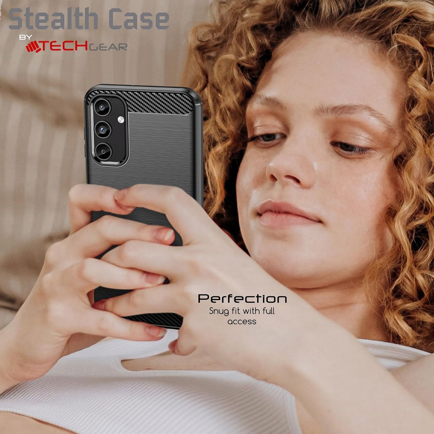 [Stealth Case] Samsung Galaxy A15 5g Soft Protective Slim Cover with Carbon Fibre Detailing