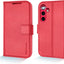[Leather Wallet Case] Genuine Leather [RFID Blocking] Magnetic Flip Case with Card & Slots and Stand For Samsung Galaxy S24 5G