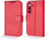 [Leather Wallet Case] Genuine Leather [RFID Blocking] Magnetic Flip Case with Card & Slots and Stand For Samsung Galaxy S24 Plus