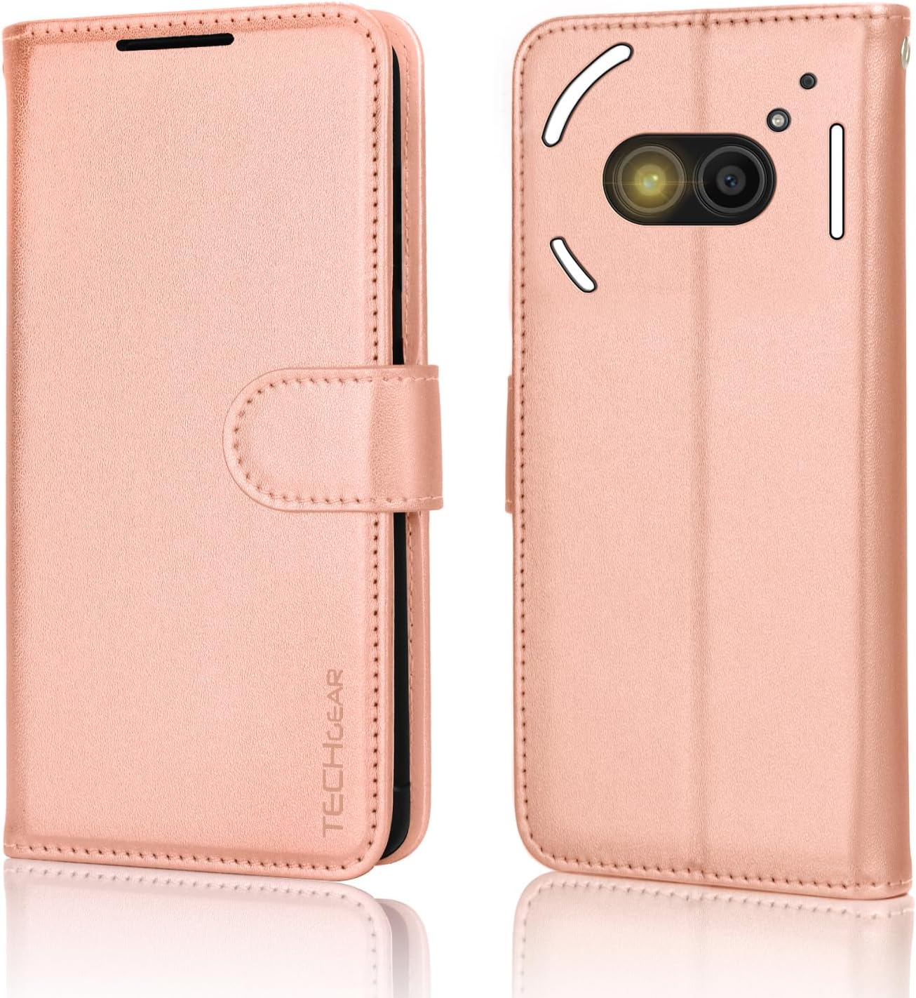 [Leather Wallet Case] Protective Cover with Cash & Card Holder, Stand and Wrist Strap For Nothing Phone 2a