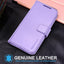 [Leather Wallet Case] Genuine Leather [RFID Blocking] Magnetic Flip Case with Card & Slots and Stand For iPhone 15 6.1"