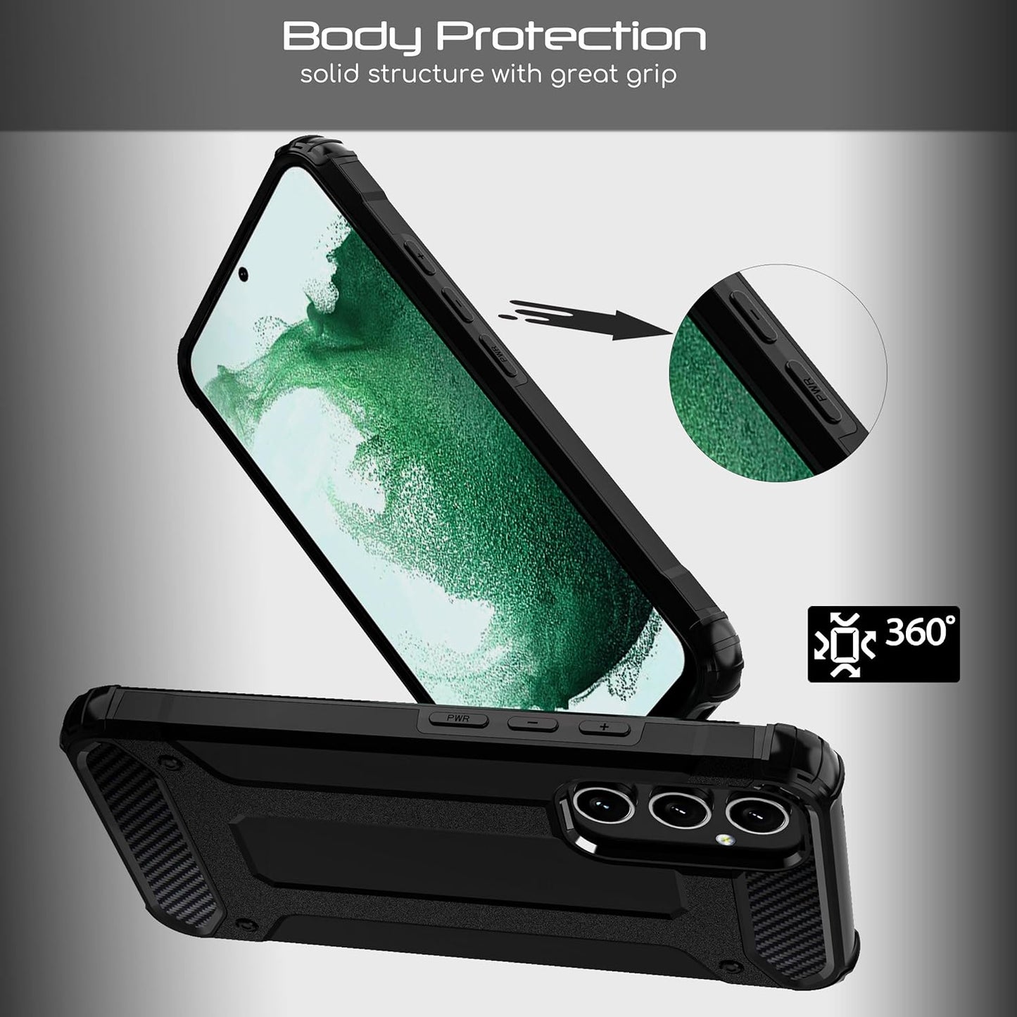 [Tough Armoured] ShockProof, Rugged, Heavy Duty Protective Impact Case Cover for Samsung Galaxy S23 FE 5G
