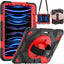 [SUPE Case] Tough Shockproof Fun Case with 360 Rotating Stand, Hand & Shoulder Strap for Apple iPad Air 10.9" 4th / 5th Gen & iPad Pro 11" 2022/2021