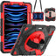 [SUPE Case] Tough Shockproof Fun Case with 360 Rotating Stand, Hand & Shoulder Strap for Apple iPad Air 10.9" 4th / 5th Gen & iPad Pro 11" 2022/2021