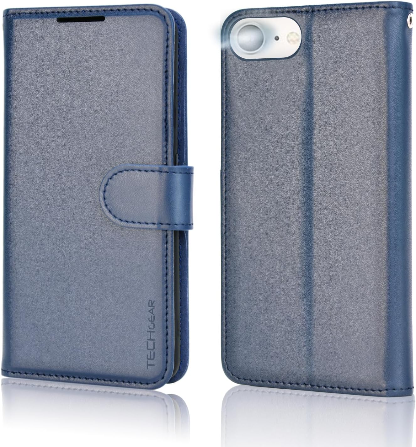 [Wallet Case] Protective Cover with Cash & Card Holder, Stand and Wrist Strap For Apple iPhone SE 3 / SE 2 / iPhone 8 7 6 6s 4.7"