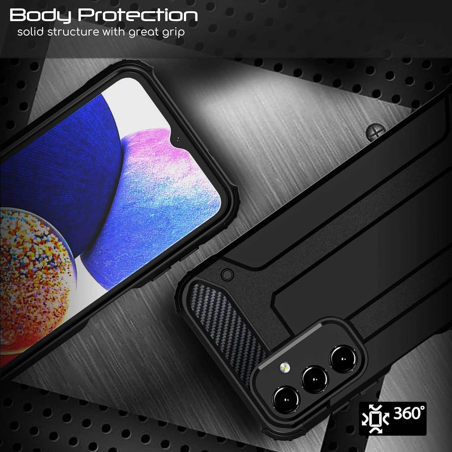 [Tough Armoured] ShockProof, Rugged, Heavy Duty Protective Impact Case Cover for Samsung Galaxy A15 5G