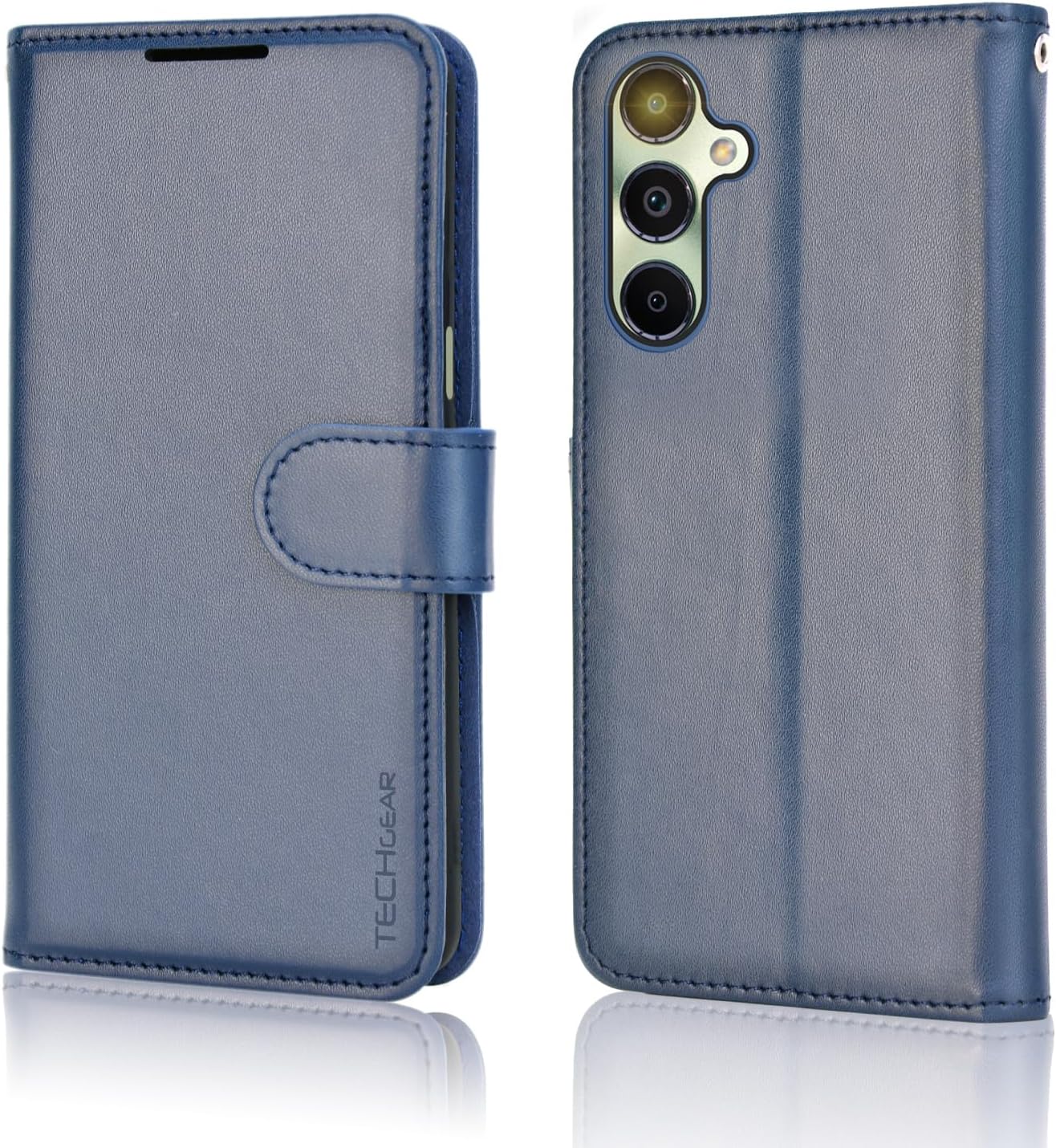 [Leather Wallet Case] Protective Cover with Cash & Card Holder, Stand and Wrist Strap For Samsung Galaxy A05s