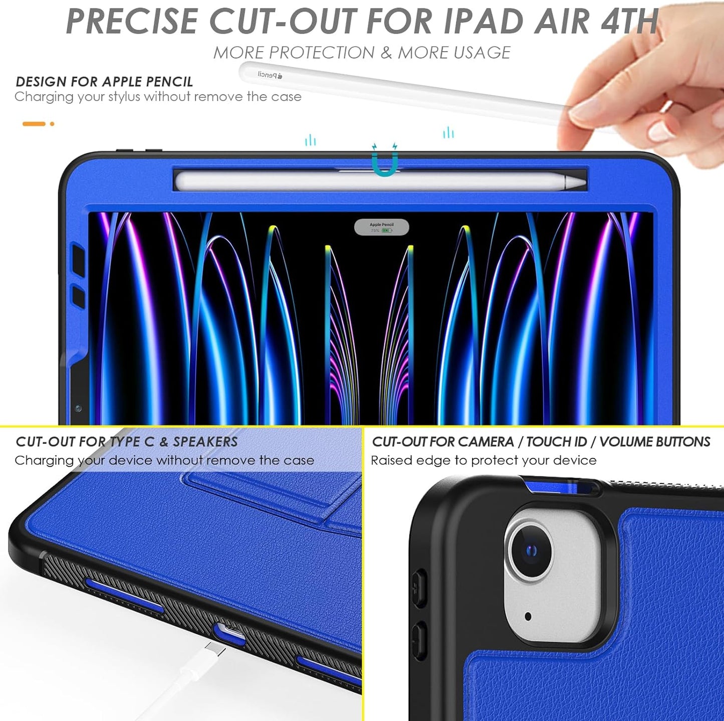 [Enduro Case] Tough Strong Magnetic & Flip Case [Auto Sleep/Wake] Cover with Multi-Angle Stand & Card Slot For Apple iPad Air 10.9", iPad Pro 11"