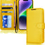 [Wallet Case] Protective Cover with Cash & Card Holder, Stand and Wrist Strap For Apple iPhone 15 Plus