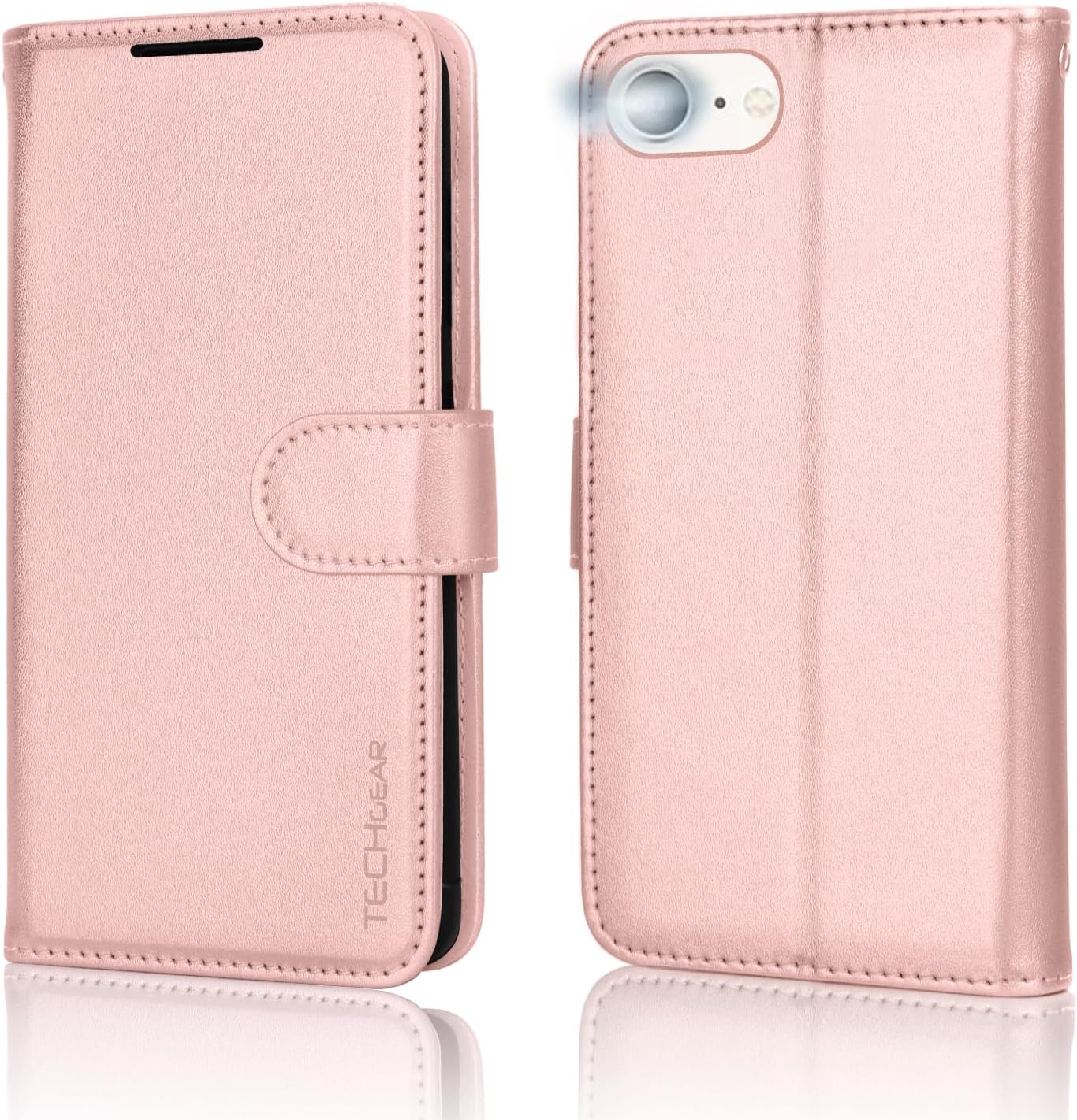 [Wallet Case] Protective Cover with Cash & Card Holder, Stand and Wrist Strap For Apple iPhone SE 3 / SE 2 / iPhone 8 7 6 6s 4.7"