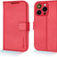 [Leather Wallet Case] Genuine Leather [RFID Blocking] Magnetic Flip Case with Card & Slots and Stand For iPhone 15 Pro