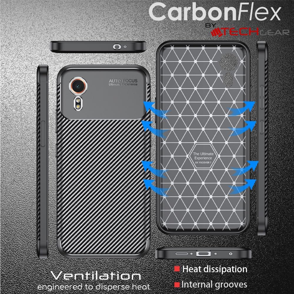 [CarbonFlex Case] Premium Shockproof Soft Slim Cover with Carbon Fibre Effect For Samsung XCover 7 5G