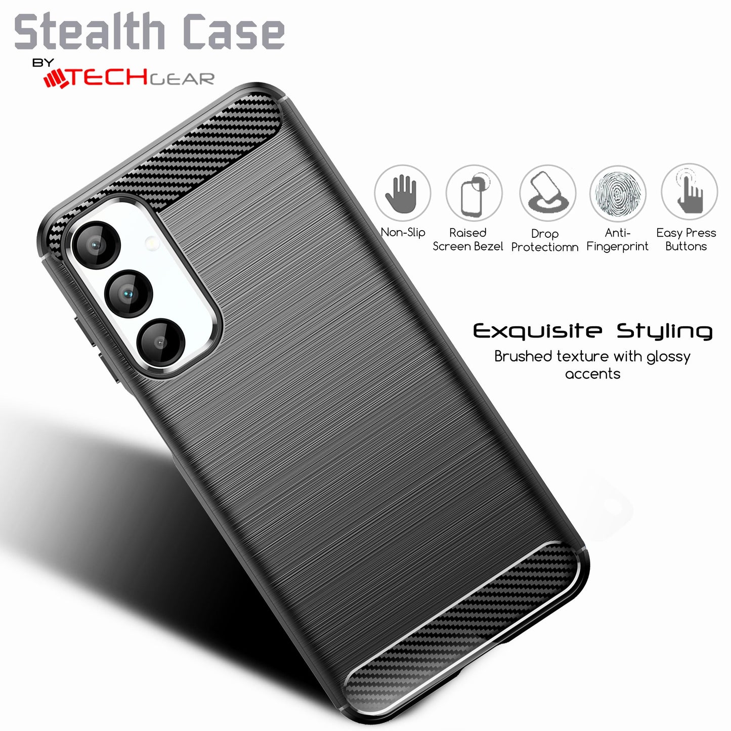 [Stealth Case] Samsung Galaxy A16 5G / A16 4G Soft Protective Slim Cover with Carbon Fibre Detailing