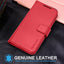 [Leather Wallet Case] Genuine Leather [RFID Blocking] Magnetic Flip Case with Card & Slots and Stand For iPhone 15 6.1"