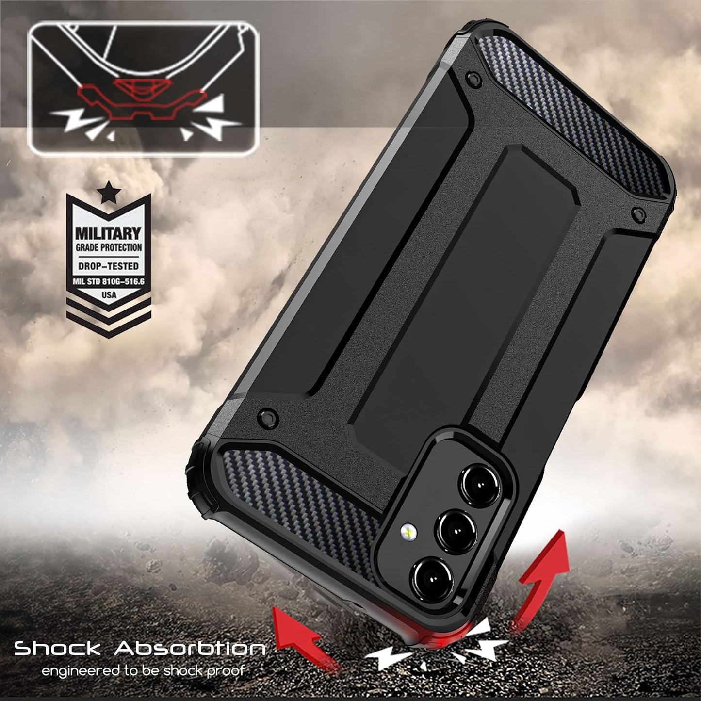 [Tough Armoured] ShockProof, Rugged, Heavy Duty Protective Impact Case Cover for Samsung Galaxy A15 5G