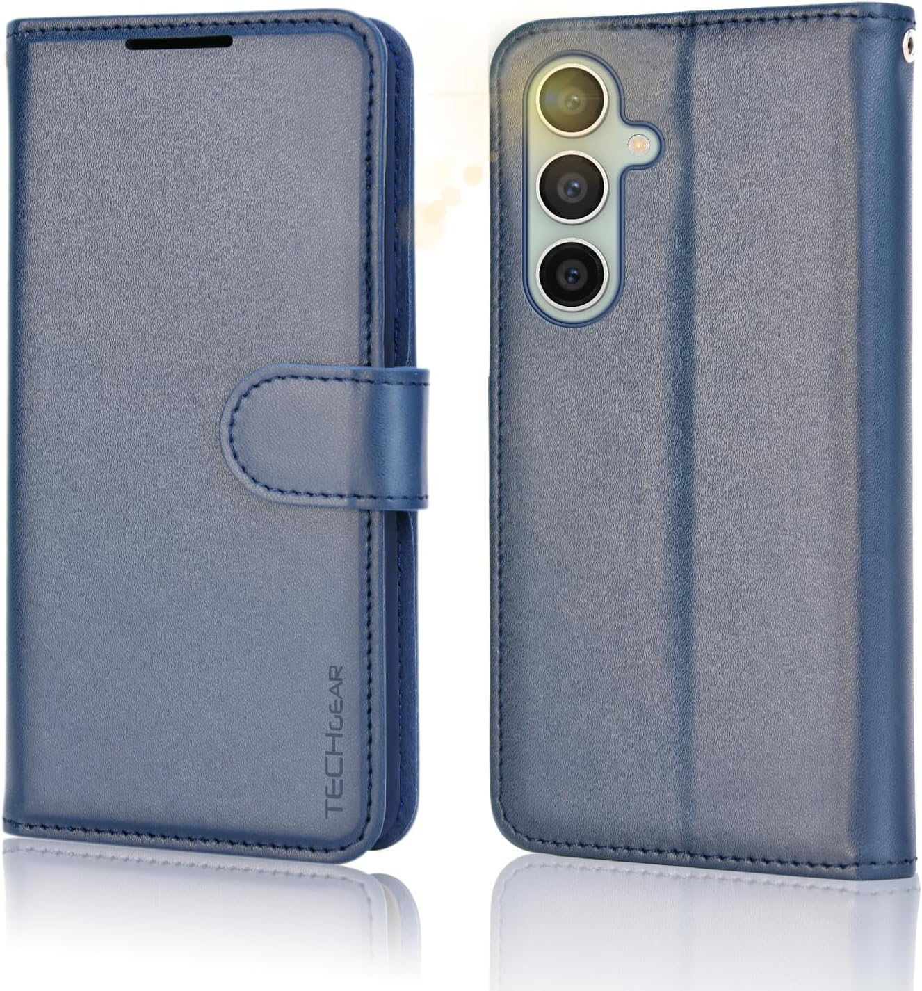 [Leather Wallet Case] Protective Cover with Cash & Card Holder, Stand and Wrist Strap For Samsung Galaxy S23 FE 5G