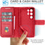 [Leather Wallet Case] Genuine Leather [RFID Blocking] Magnetic Flip Case with Card & Slots and Stand For Samsung Galaxy S24 Ultra