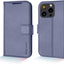[Leather Wallet Case] Genuine Leather [RFID Blocking] Magnetic Flip Case with Card & Slots and Stand For iPhone 15 Pro