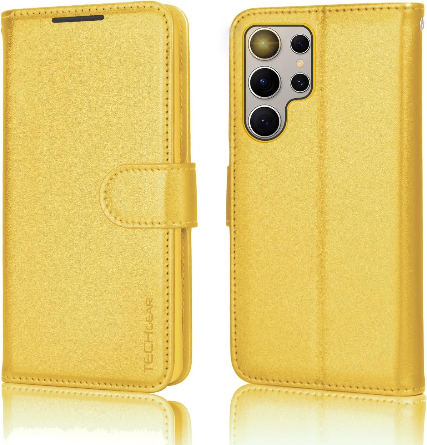 [Wallet Case] Protective Cover with Cash & Card Holder, Stand and Wrist Strap For Samsung Galaxy S24 Ultra
