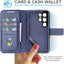 [Leather Wallet Case] Genuine Leather [RFID Blocking] Magnetic Flip Case with Card & Slots and Stand For Samsung Galaxy S24 Ultra