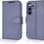 [Leather Wallet Case] Genuine Leather [RFID Blocking] Magnetic Flip Case with Card & Slots and Stand For Samsung Galaxy S24 5G