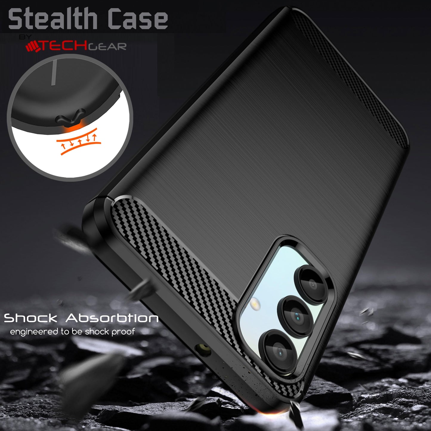 [Stealth Case] Samsung Galaxy A16 5G / A16 4G Soft Protective Slim Cover with Carbon Fibre Detailing