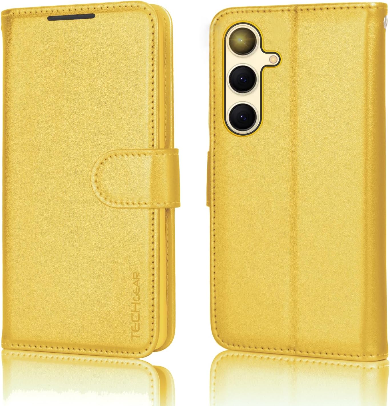 [Wallet Case] Protective Cover with Cash & Card Holder, Stand and Wrist Strap For Samsung Galaxy S24 Plus