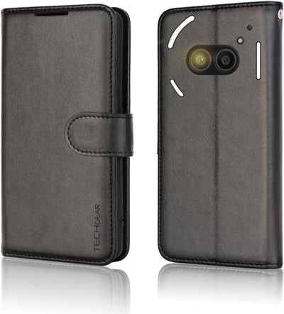 [Leather Wallet Case] Protective Cover with Cash & Card Holder, Stand and Wrist Strap For Nothing Phone 2a