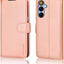 [Leather Wallet Case] Protective Cover with Cash & Card Holder, Stand and Wrist Strap For Samsung Galaxy A15 5g