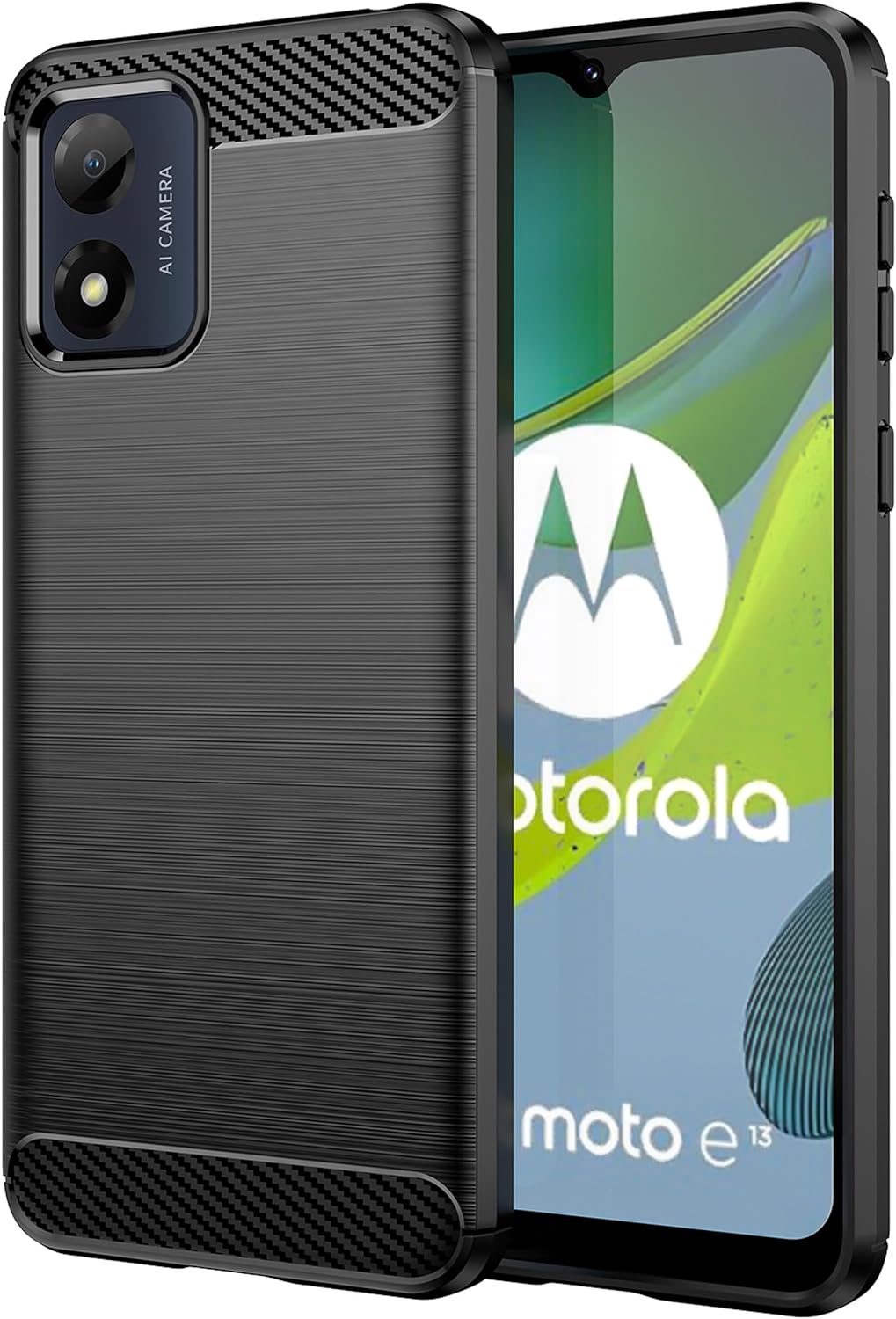 [Stealth Case] Motorola Moto E13 Soft Protective Slim Cover with Carbon Fibre Detailing