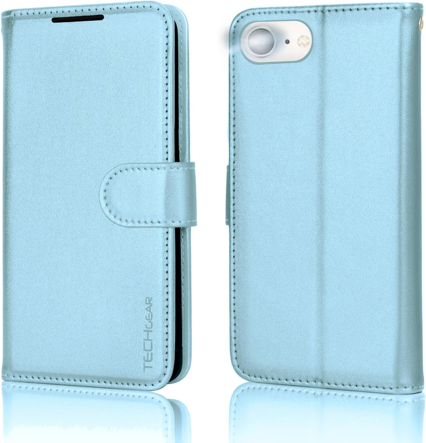 [Wallet Case] Protective Cover with Cash & Card Holder, Stand and Wrist Strap For Apple iPhone SE 3 / SE 2 / iPhone 8 7 6 6s 4.7"
