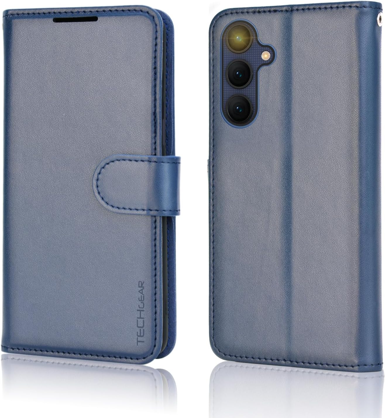[Leather Wallet Case] Protective Cover with Cash & Card Holder, Stand and Wrist Strap For Samsung Galaxy A25 5G