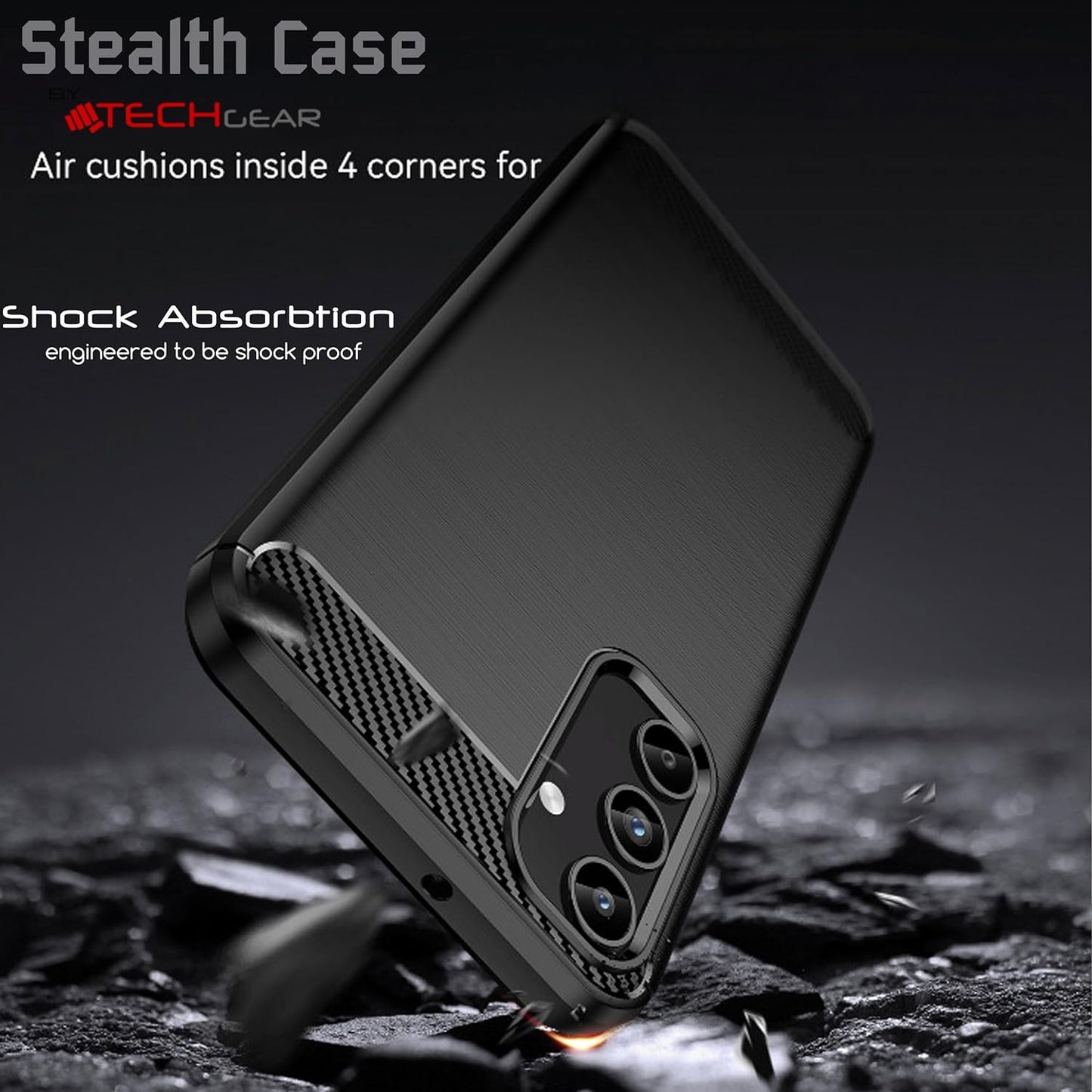 [Stealth Case] Samsung Galaxy A15 5g Soft Protective Slim Cover with Carbon Fibre Detailing